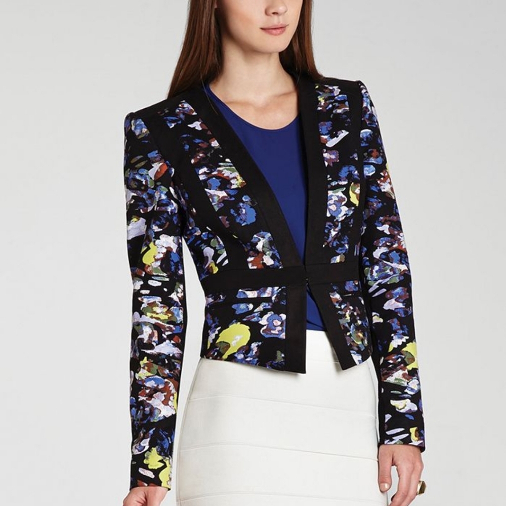 BCBGMaxazria Keeley Black Multicolor Jacket Size XS